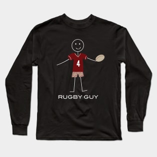 Funny Mens Rugby Guy Long Sleeve T-Shirt